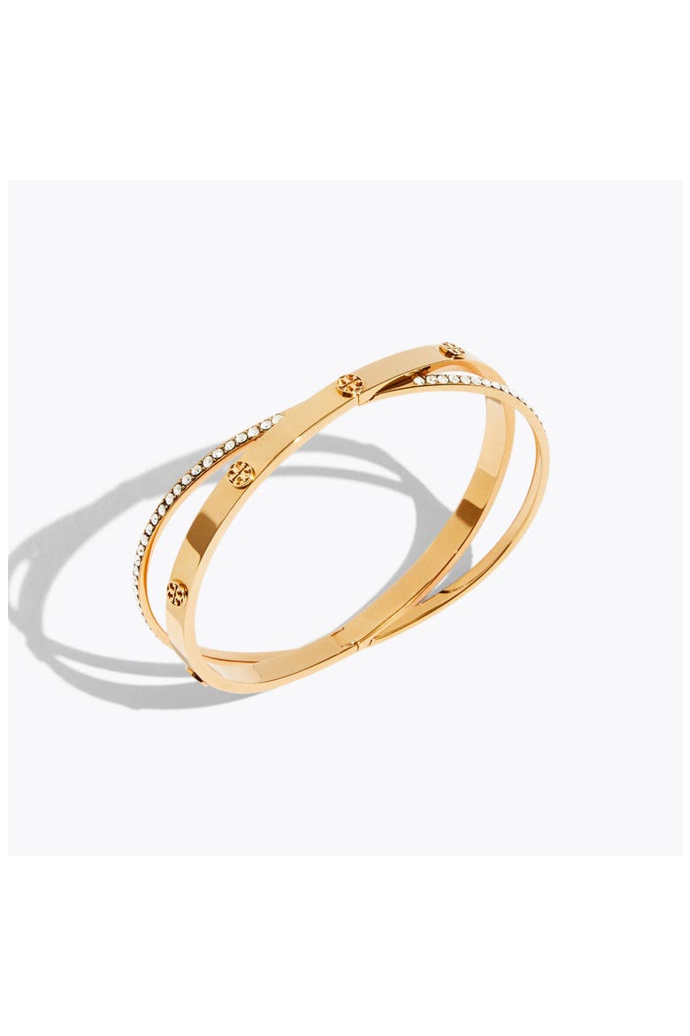 Icon Pave Crossover Bracelet, Alternate, color, TORY GOLD / CRYSTAL