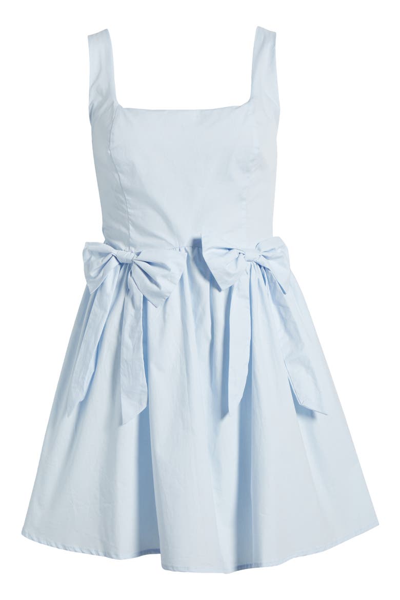 Front Bow Fit & Flare Minidress, Alternate, color, LIGHT BLUE