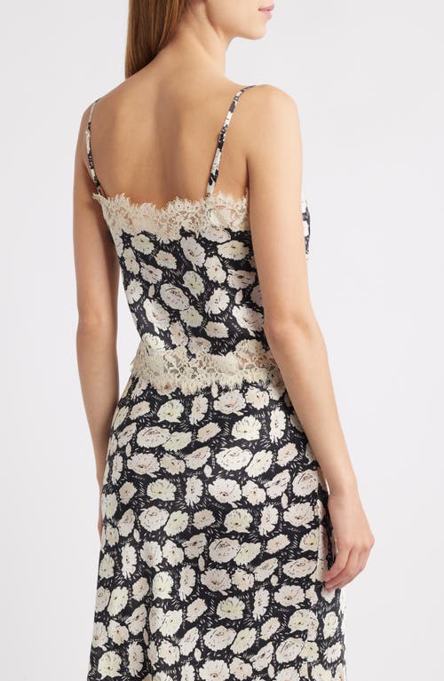 Doen Loure Lace-trimmed Floral-print Silk-satin Camisole In Multi