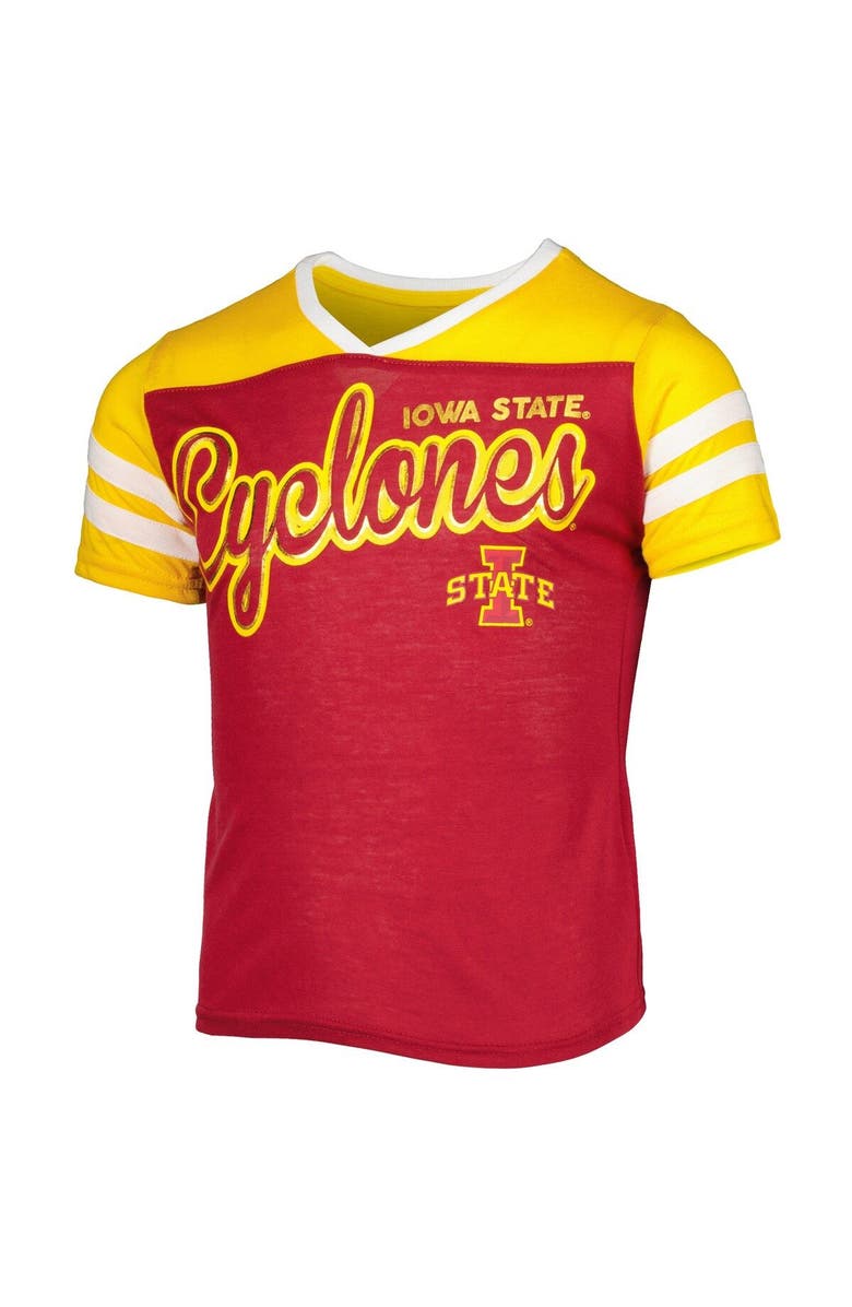 COLOSSEUM Girls Youth Colosseum Cardinal Iowa State Cyclones Practically Perfect Striped T-Shirt, Alternate, color, 