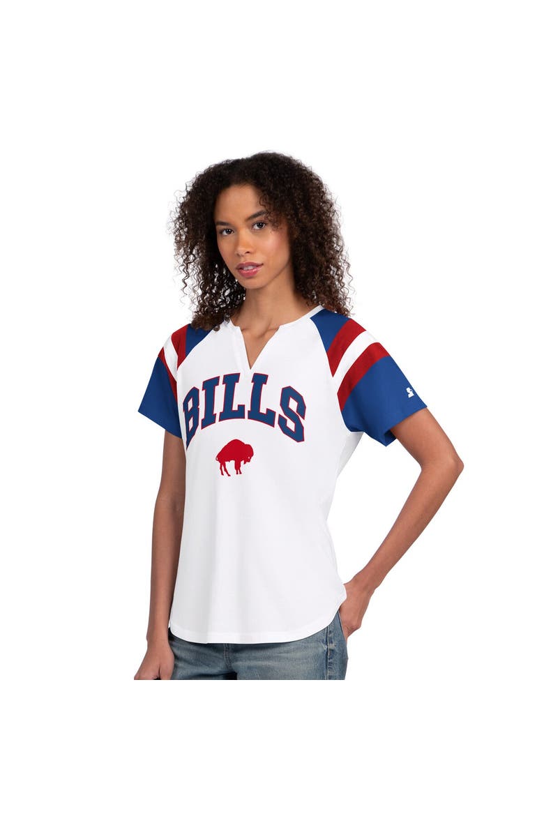 Women's Starter  White Buffalo Bills Game On Notch Neck T-Shirt, Main, color, White