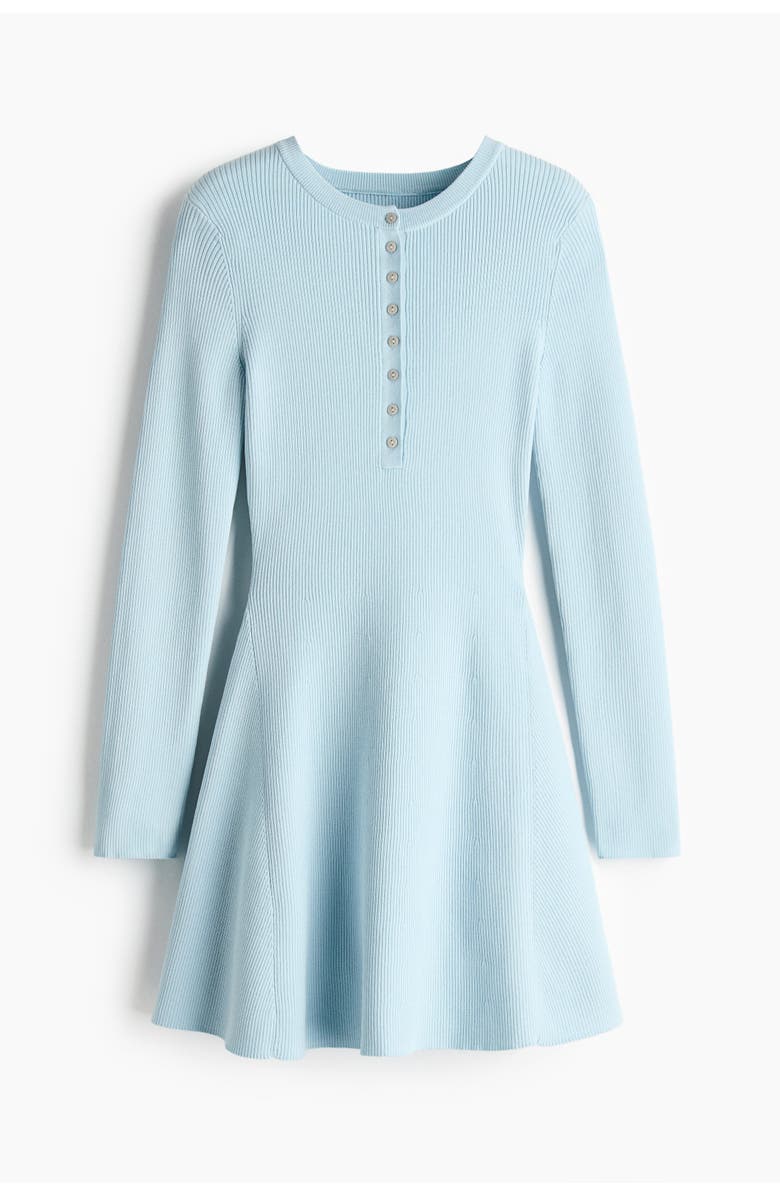 H&M Rib-knit Flared-skirt Dress, Main, color, 