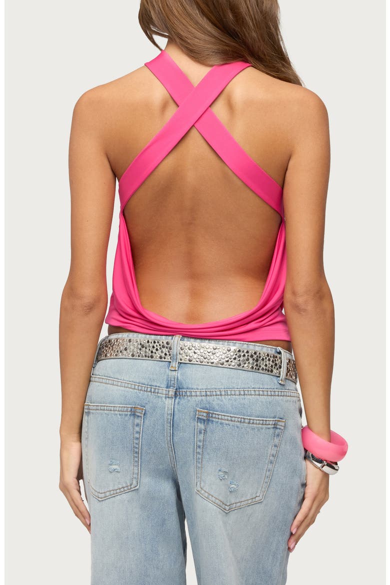 Maise Cowl Neck Open Back Top, Alternate, color, PINK