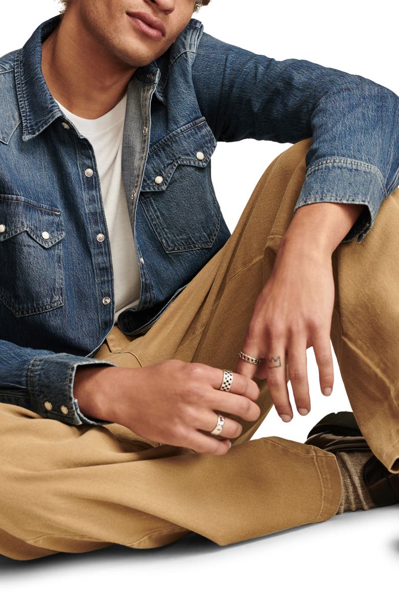 Lucky Brand Core Denim Western Snap-Up Shirt, Alternate, color, Anchor