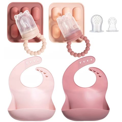 Silicone Baby Fruit Feeder and Bib Set