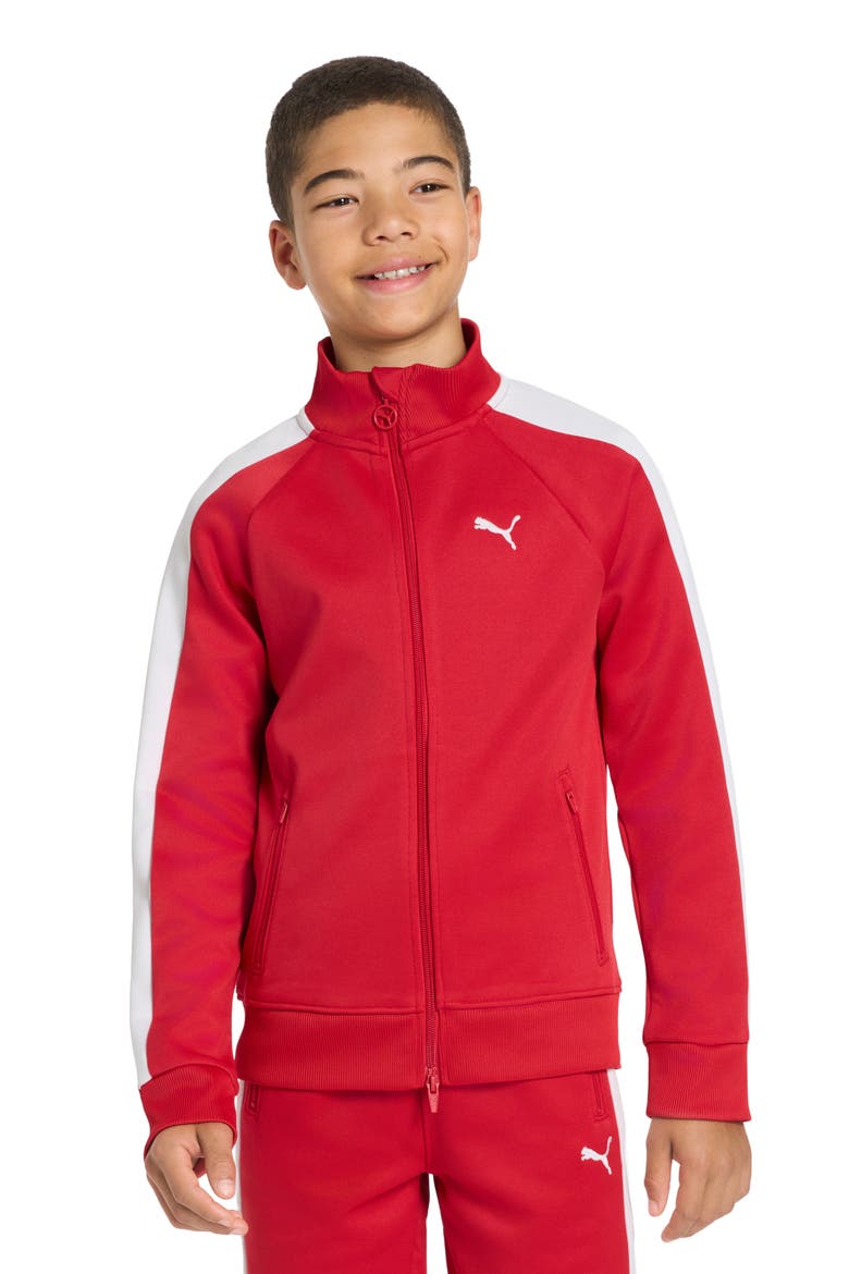 Kids' T7 Foundations Piqué Track Jacket, Alternate, color, MEDIUM RED
