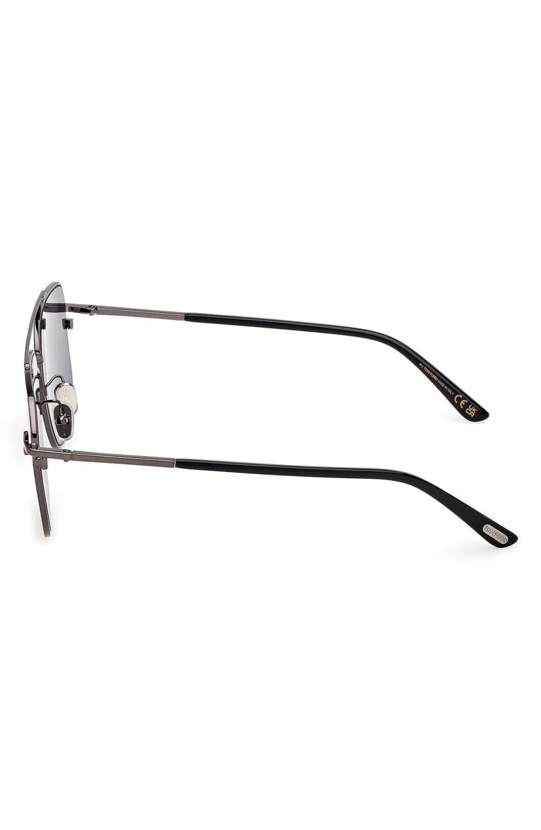TOM FORD 61mm Navigator Sunglasses, Alternate, color, Gunmental Black / Smoke