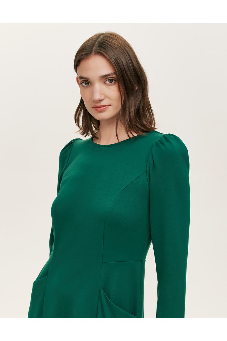 Felice Ponte Jersey Midi Dress, Alternate, color, Bottle Green