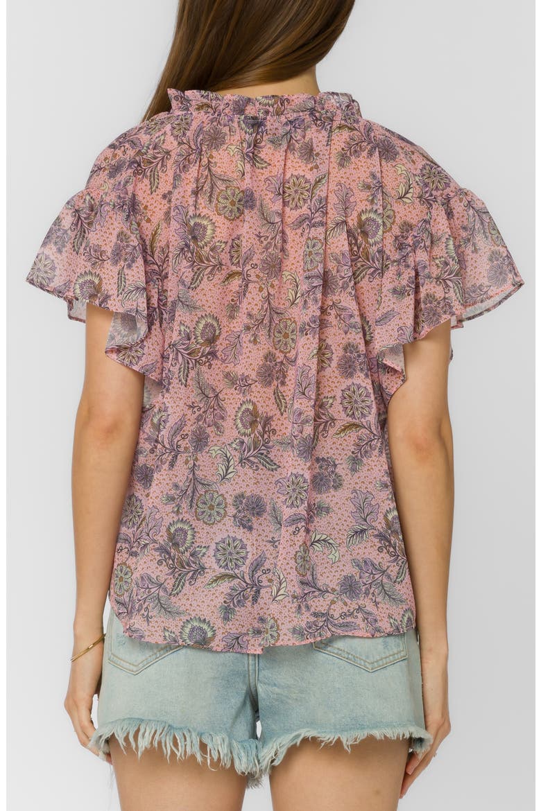 Sahara Flutter Sleeve Top, Alternate, color, KAWAII BLOOM