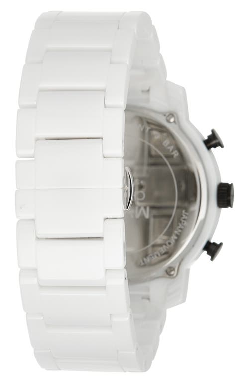 Mvmt Watches Chrono Ceramic Bracelet Watch, 45mm In Gloss White