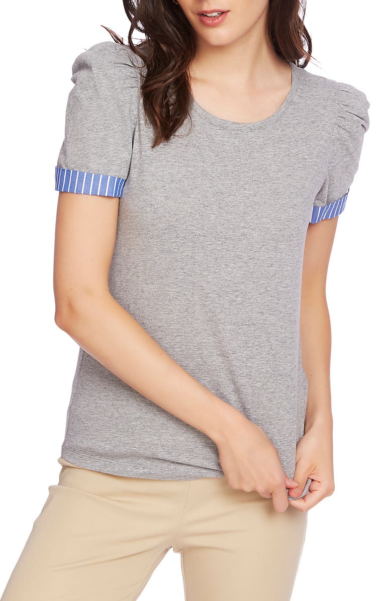 Court & Rowe Puff Sleeve Tee with Contrast Cuffs, Main, color, 