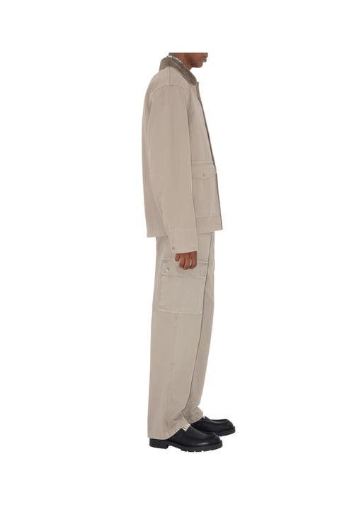 Burberry Men's Canvas Corduroy-collar Work Jacket In Heron