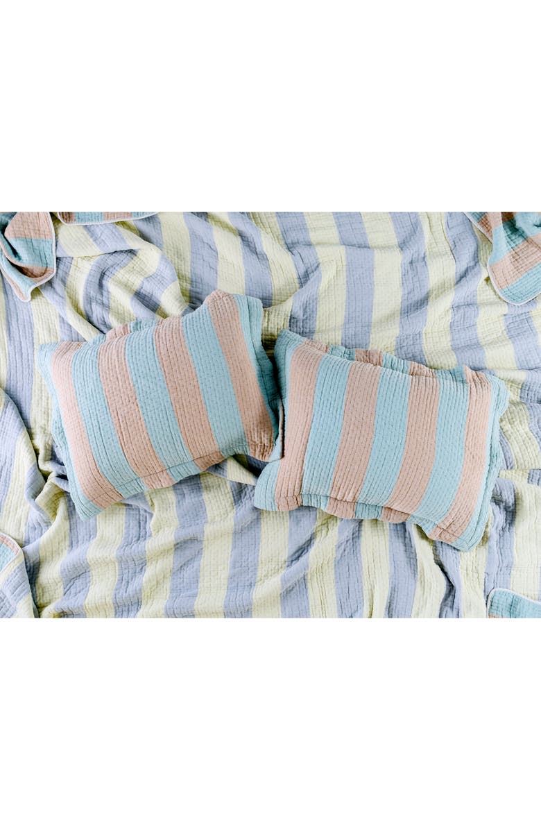 Dusen Dusen Set of 2 Cool Stripe Cotton Matelassé Shams, Alternate, color, 