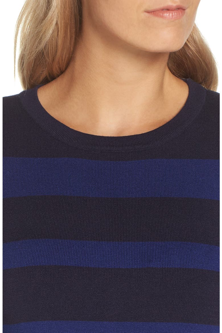 Stripe Midi Dress, Alternate, color, NAVY