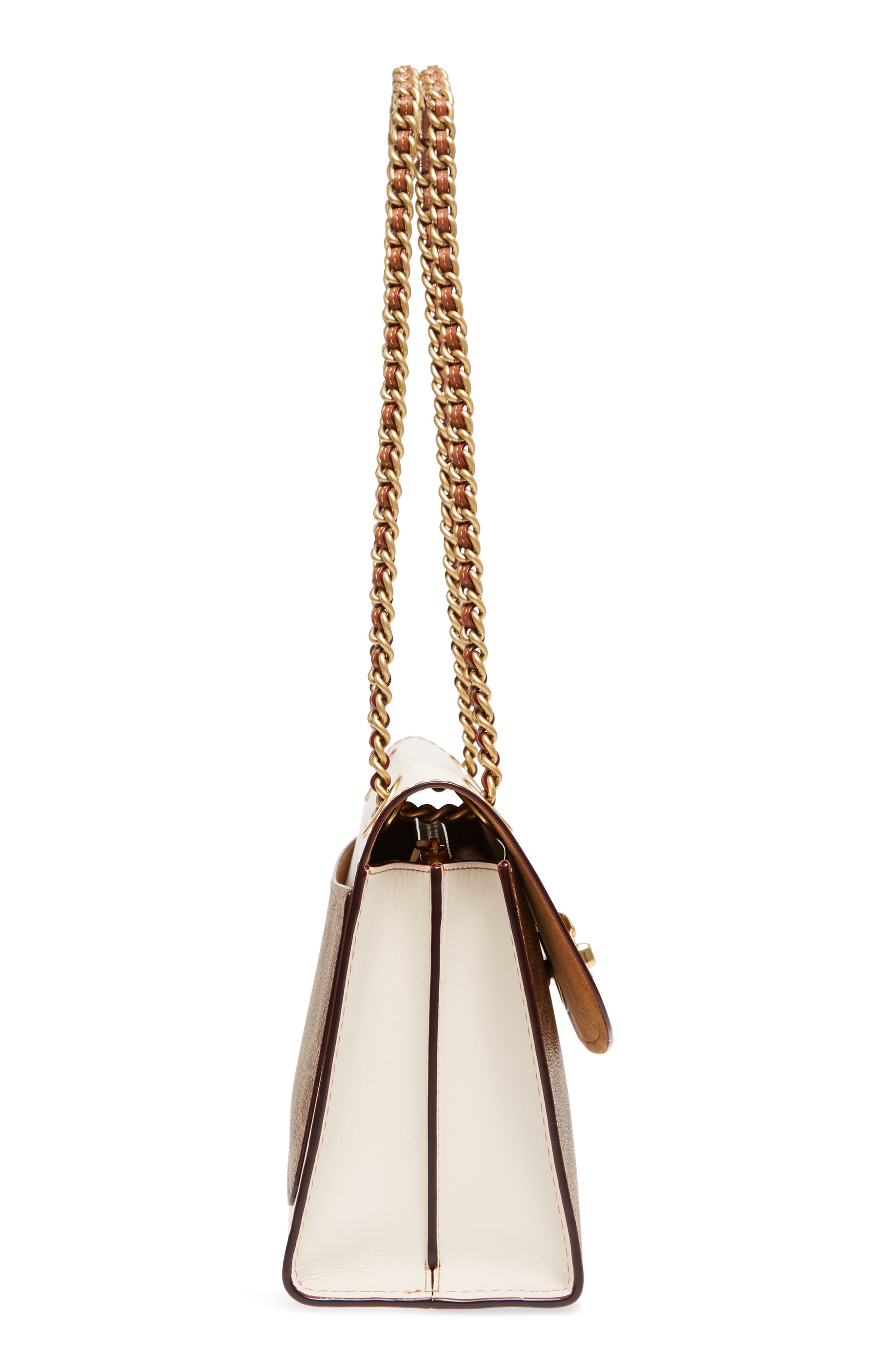 COACH Parker Leather & Canvas Shoulder Bag, Alternate, color, 