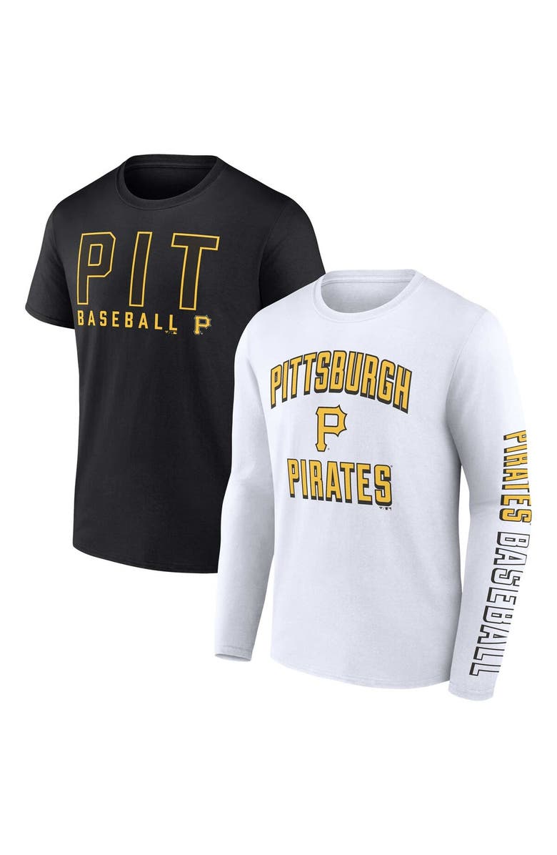 FANATICS Men's Fanatics Branded Black/White Pittsburgh Pirates Two-Pack Combo T-Shirt Set, Alternate, color, Black