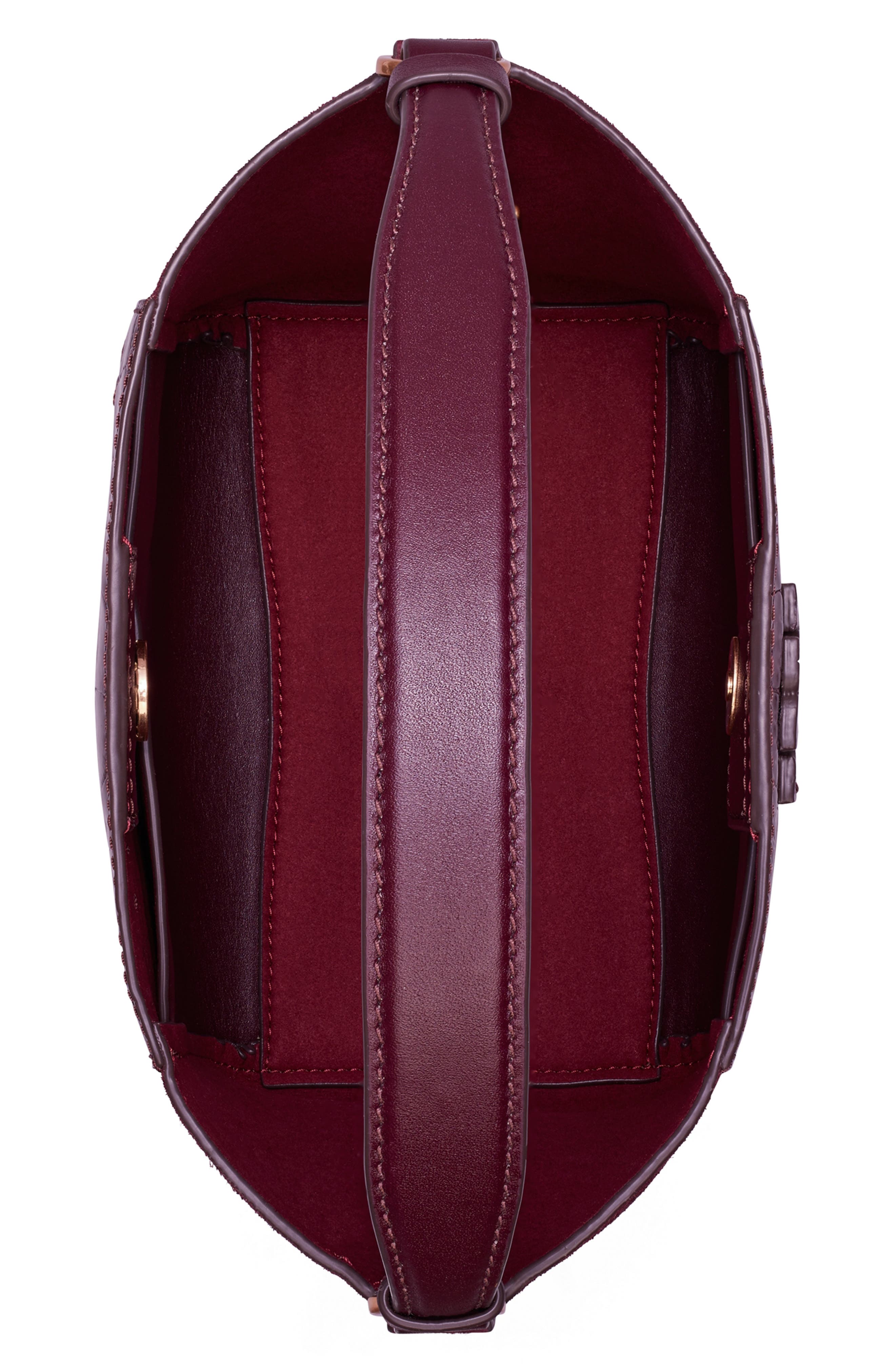 McGraw Embossed Small Bucket Bag, Alternate, color, BEETLE BERRY