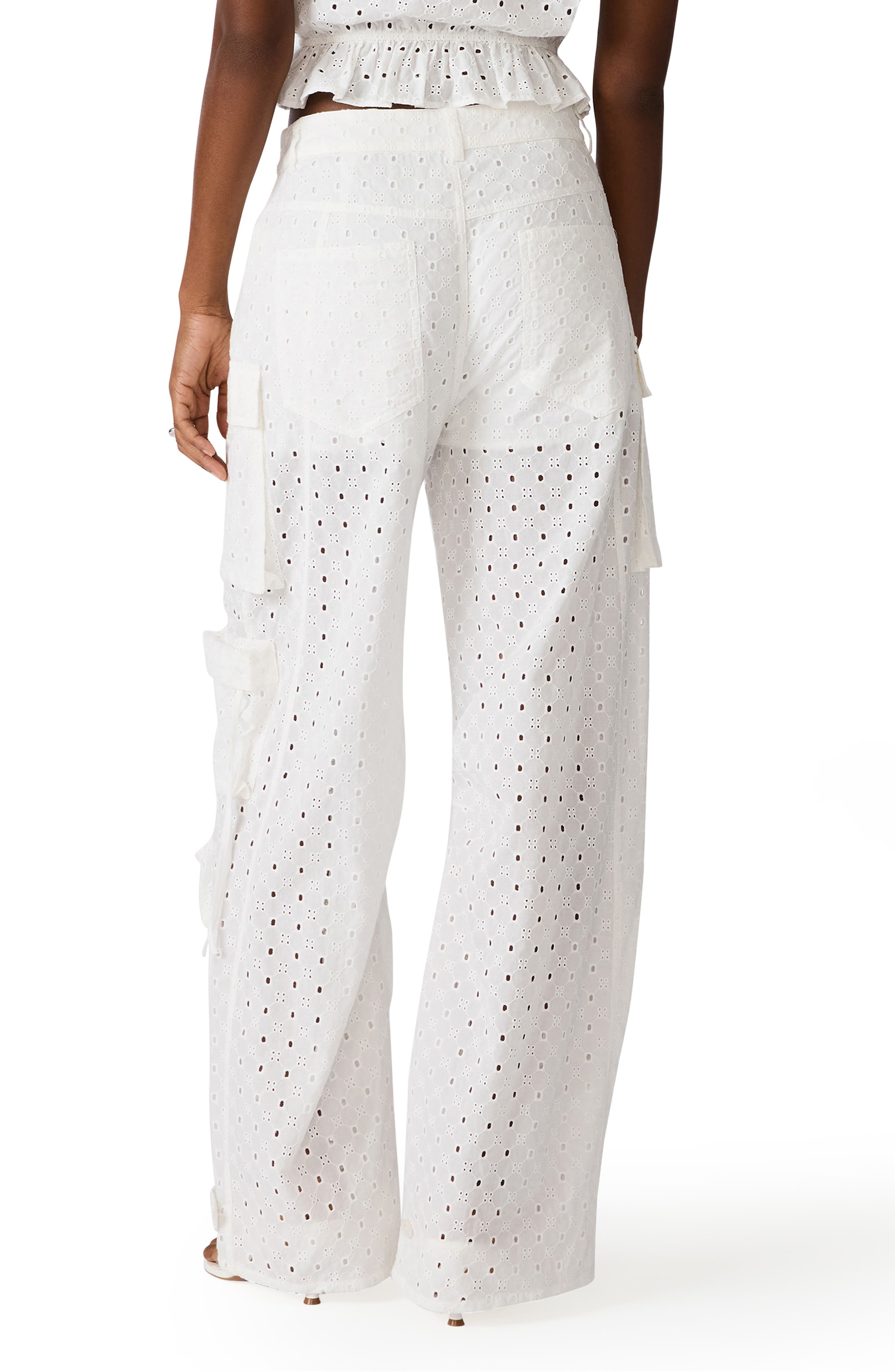 Cotton Eyelet Cargo Pants - image 2