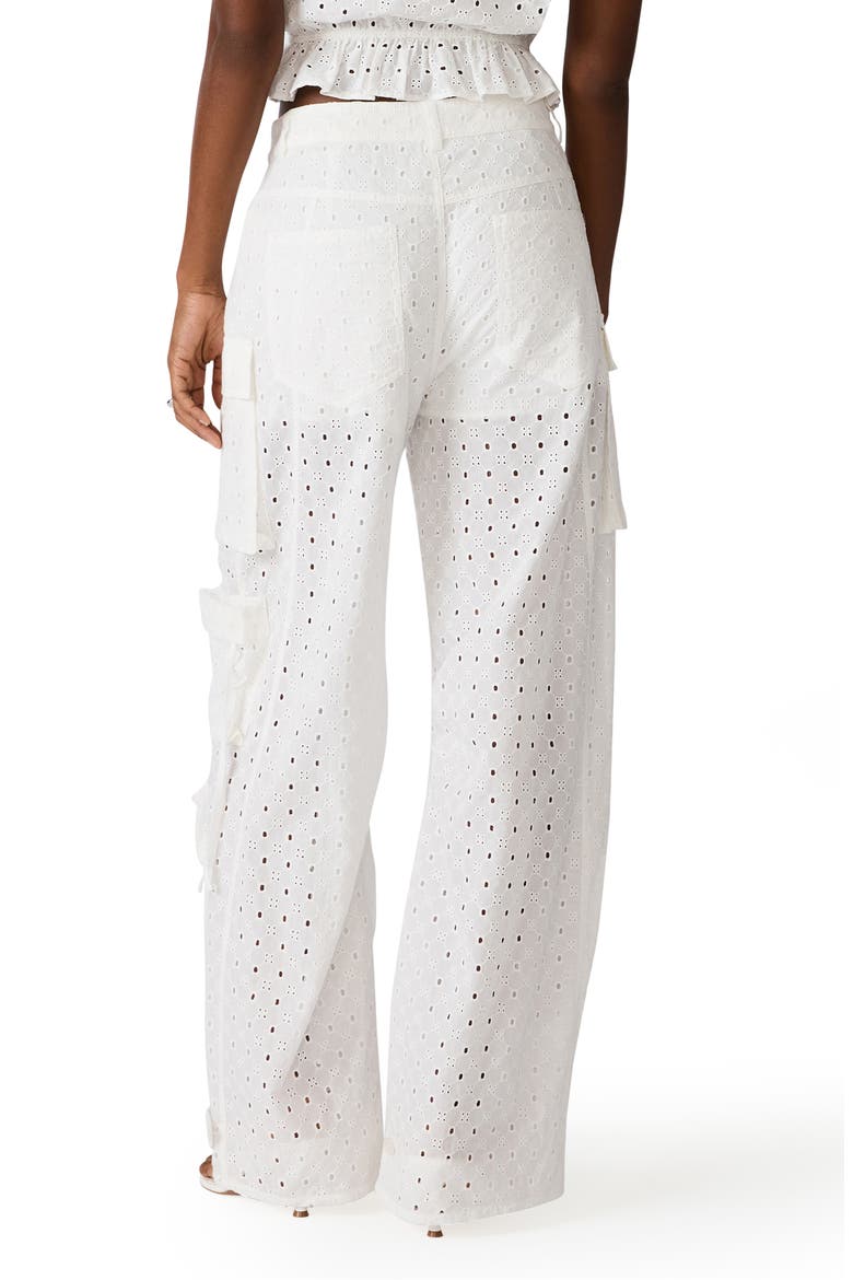 Cotton Eyelet Cargo Pants, Alternate, color, WHITE