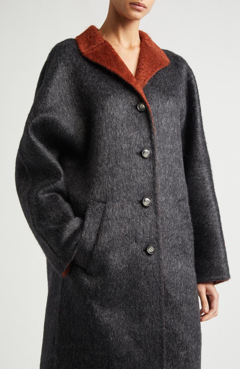 Marni Double Splittable Virgin Wool & Mohair Blend Coat, Alternate, color, Ryn80 Granite