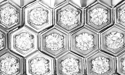 Blackjack Honeycomb Textured Cubic Zirconia Bracelet In Silver