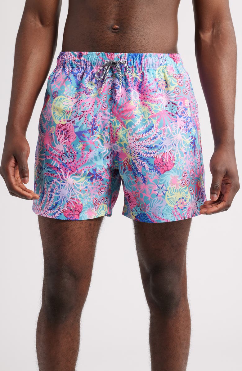 Boardies Printed Swim Trunks, Main, color, Pink Multi