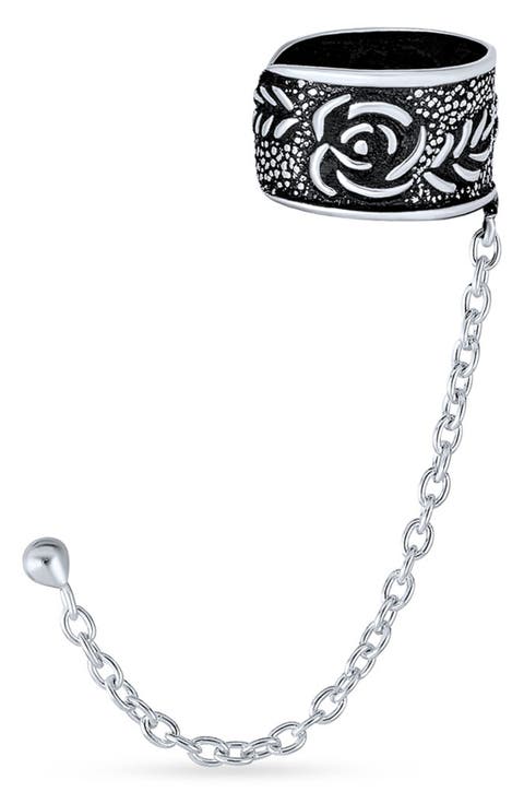 Boho Cartilage Ear Cuff With Chain