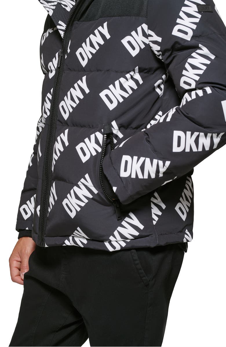 DKNY Puffer Jacket, Alternate, color, Grey White