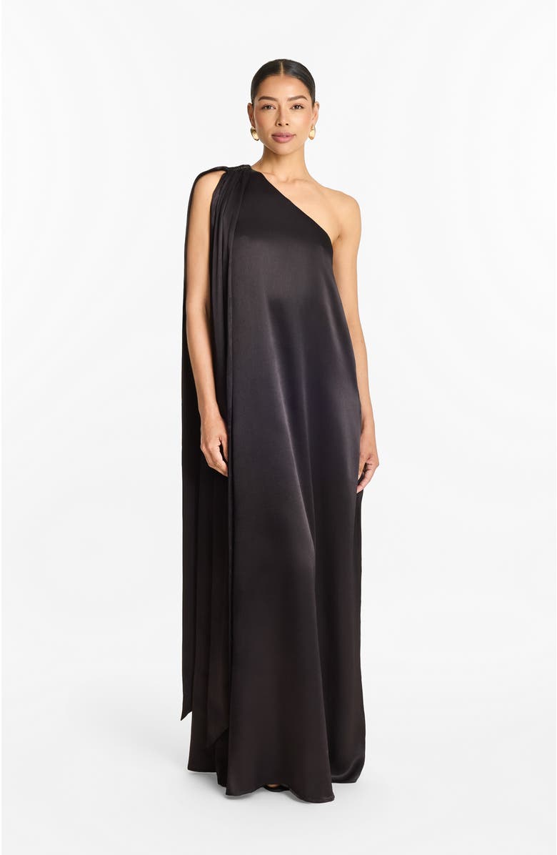 DIARRABLU One-Shoulder Raya FSC<sup>®</sup> Certified Viscose Gown in Nala Noir, Alternate, color, Nala Noir