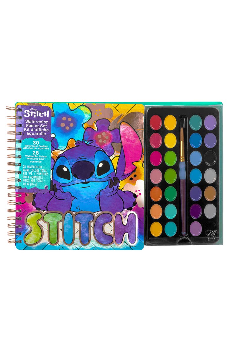 Fashion Angels Disney Stitch Watercolor Poster Set 30 Themed Pages, Alternate, color, 