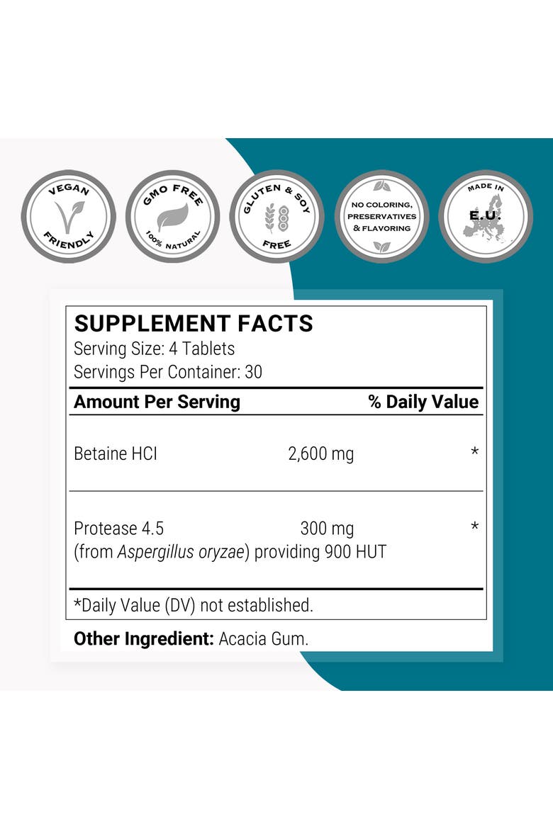 Betaine HCI 2600mg per Day, Alternate, color, None
