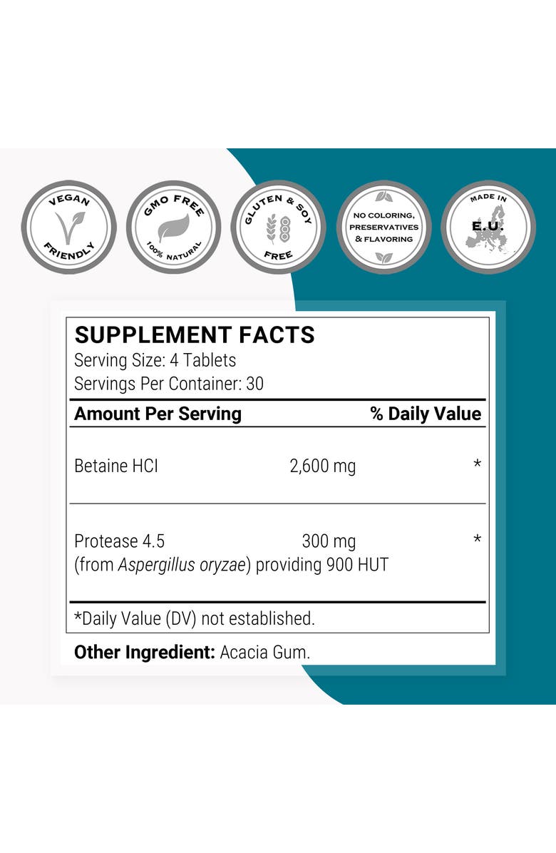 SuperSmart Betaine HCI 2600mg per Day, Alternate, color, NO COLOR