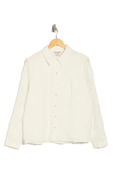 3D Flower Button-Up Shirt