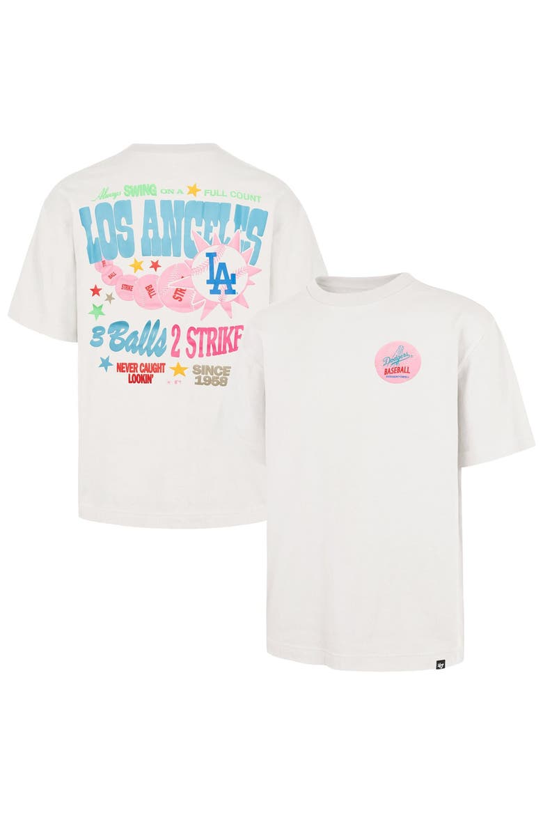 Unisex '47  Cream Los Angeles Dodgers Turnpike Chuck Foundation T-Shirt, Main, color, Cream