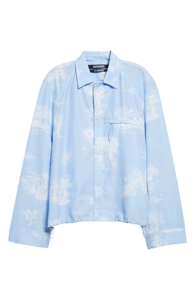Jacquemus La Chemise Criollo Gingham Toile Shirt Jacket, Alternate, color, 