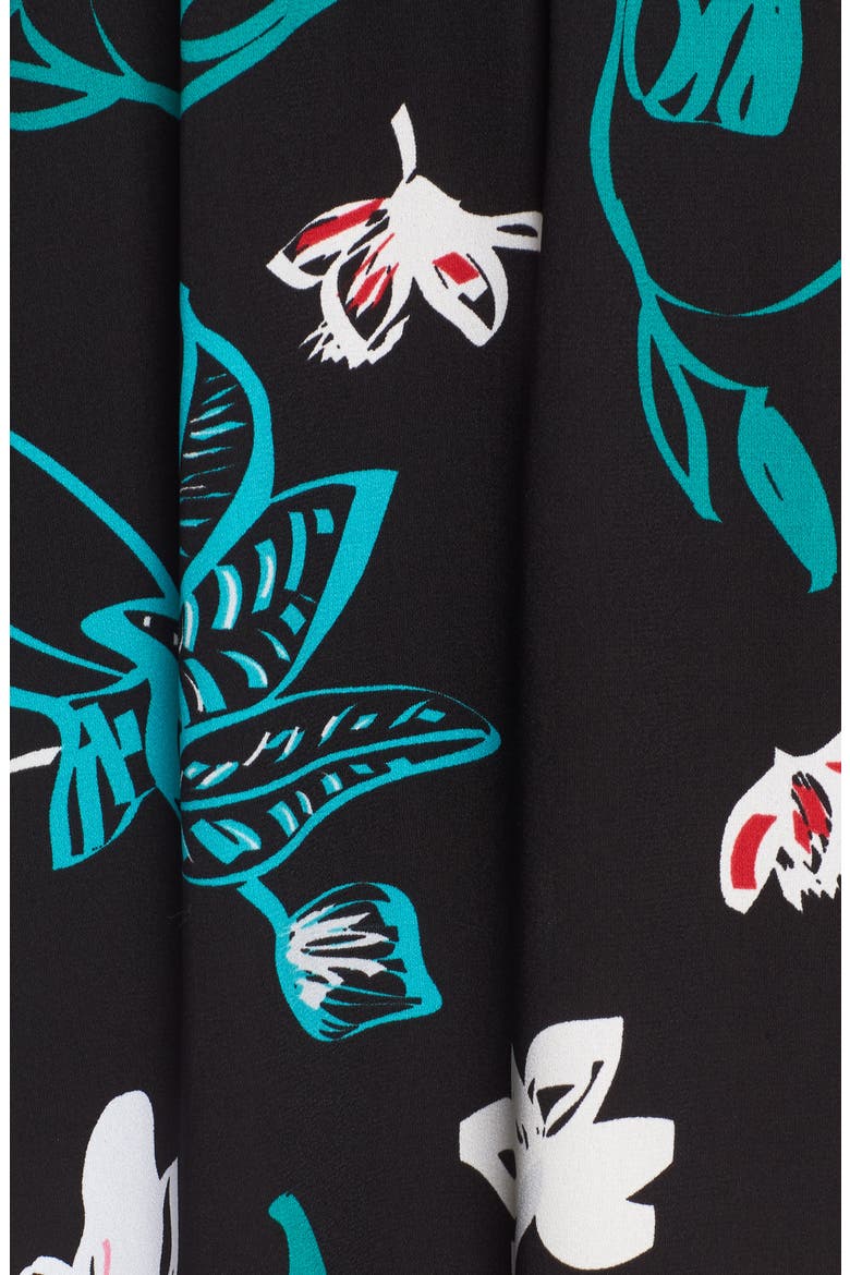 WRAP FRONT DRESS, Alternate, color, BLACK- GREEN GRAFFITI FLORAL