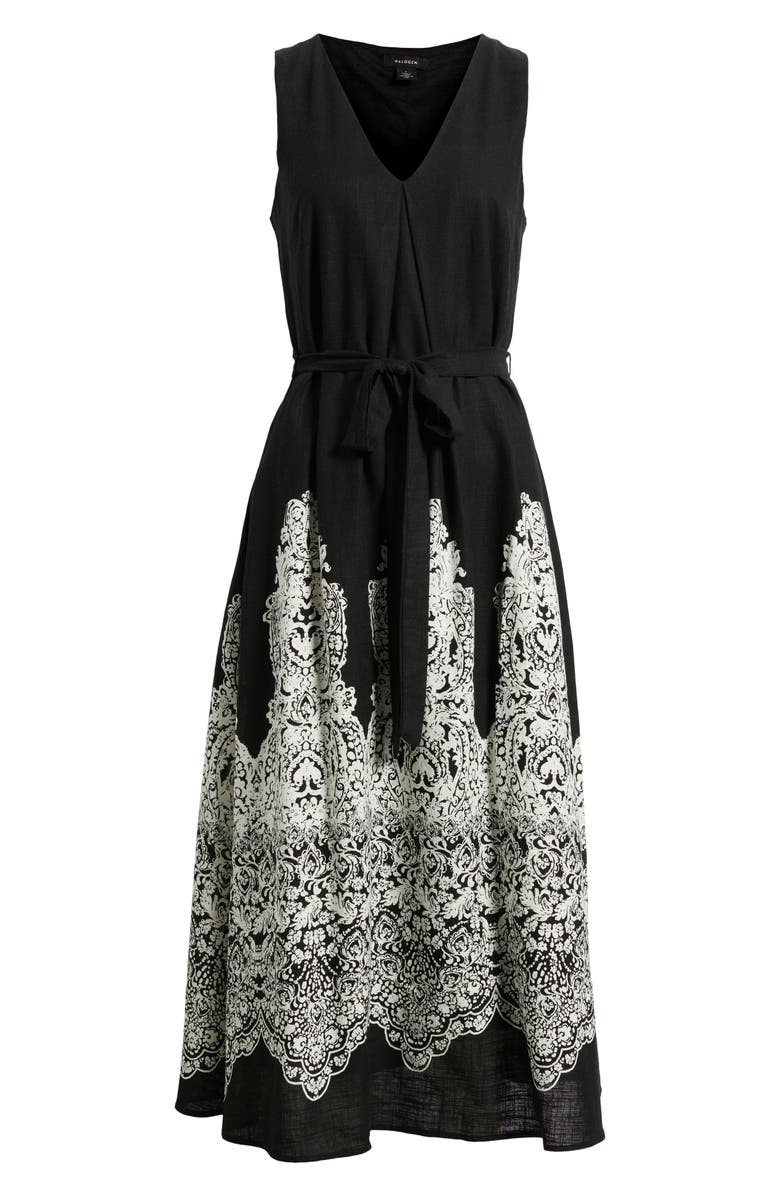 Halogen<sup>®</sup> Tie Waist Sleeveless Maxi Dress, Alternate, color, Rich Black