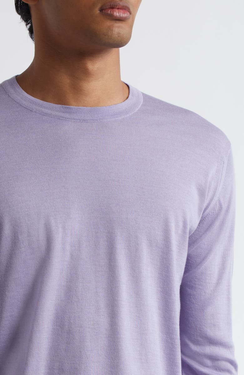 John Smedley Darley Merino Wool & Sea Island Cotton Gauze Sweater, Alternate, color, Lila