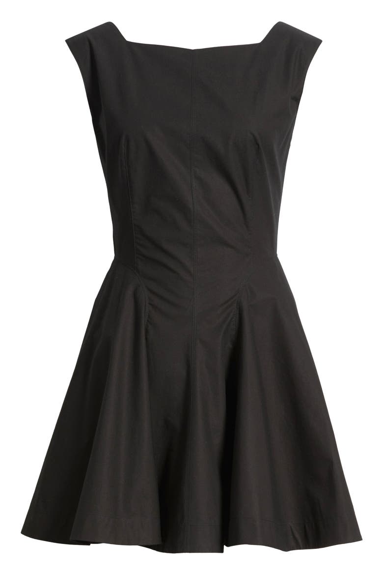 Riviette Fit & Flare Poplin Minidress, Alternate, color, BLACK