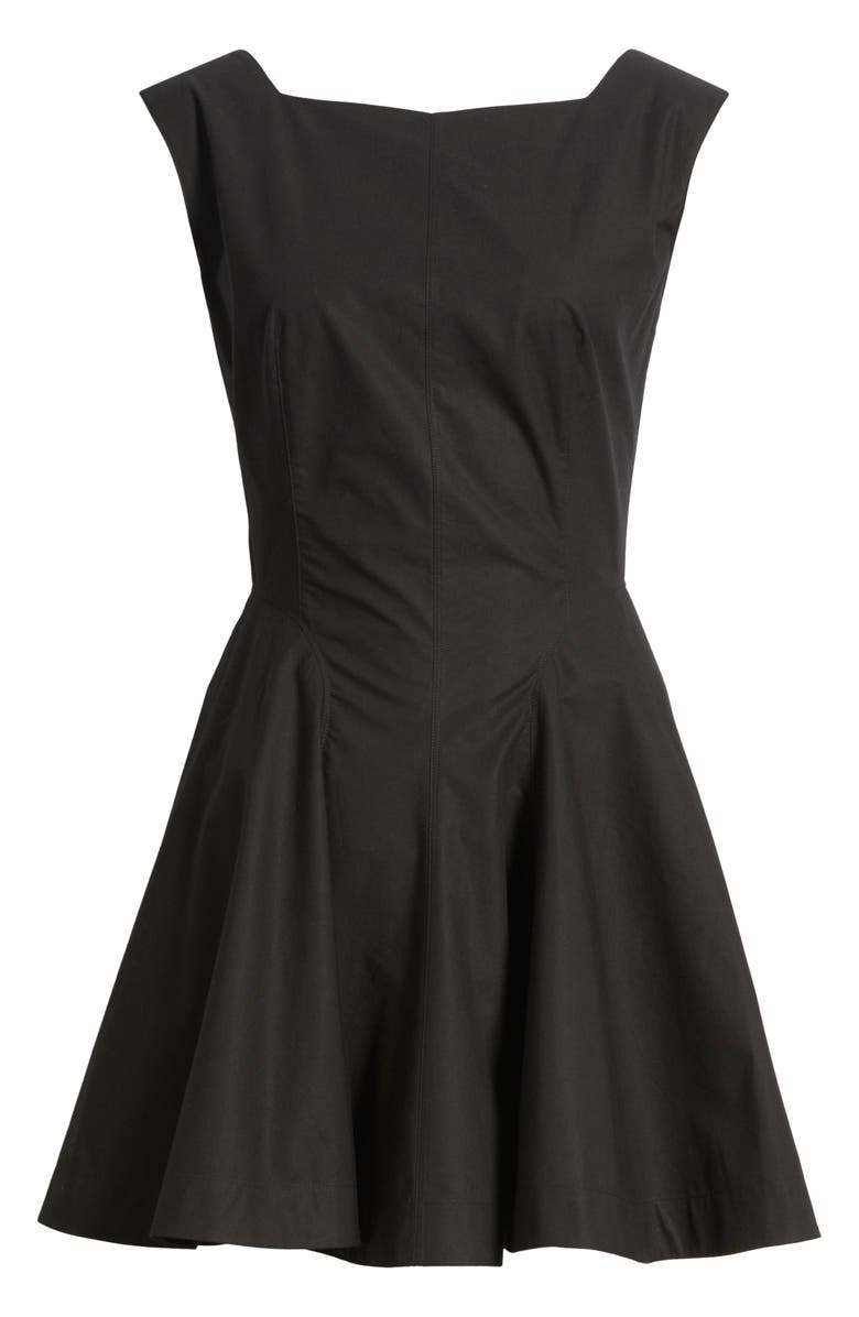 DÔEN Riviette Fit & Flare Poplin Minidress, Alternate, color, Black