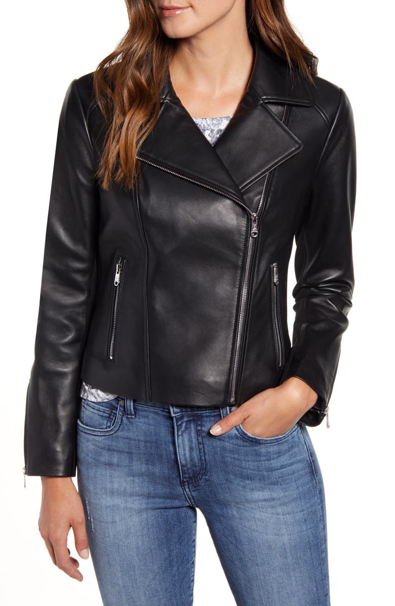 Sam Edelman Leather Moto Jacket, Alternate, color,