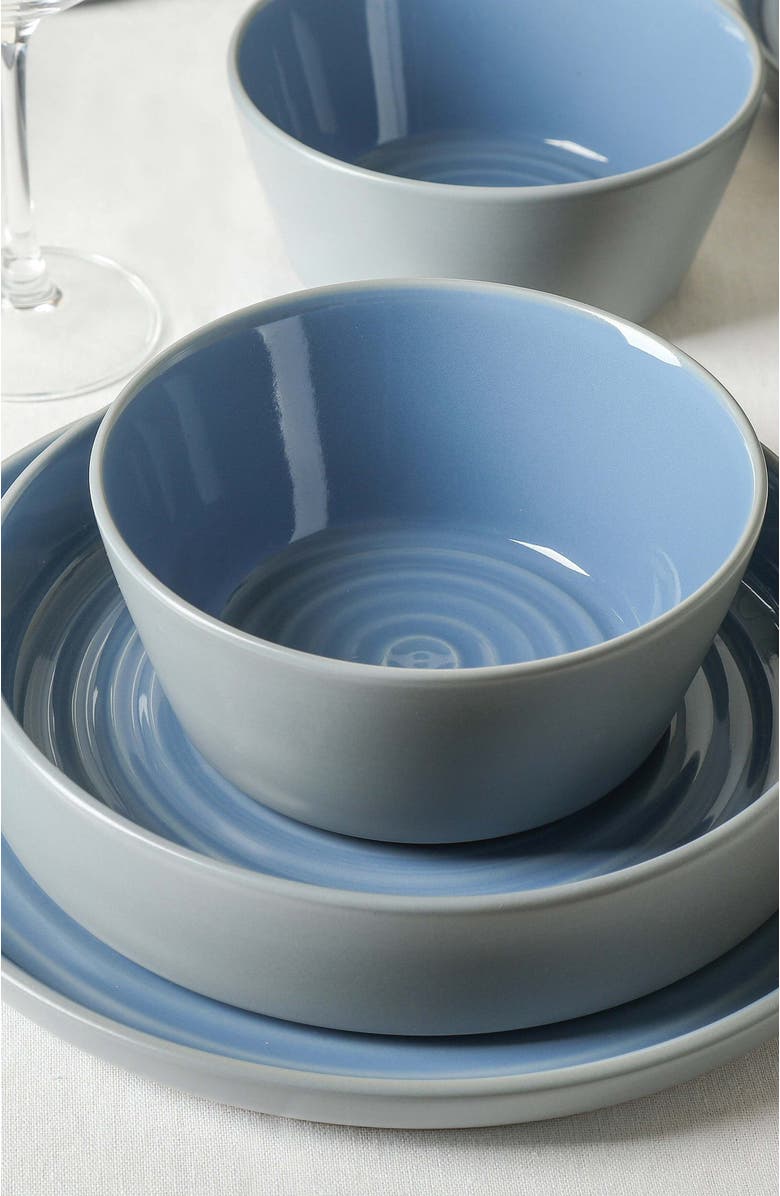 Stone Lain Elica Stoneware 12-Piece Dinnerware Set, Alternate, color, Blue And Grey