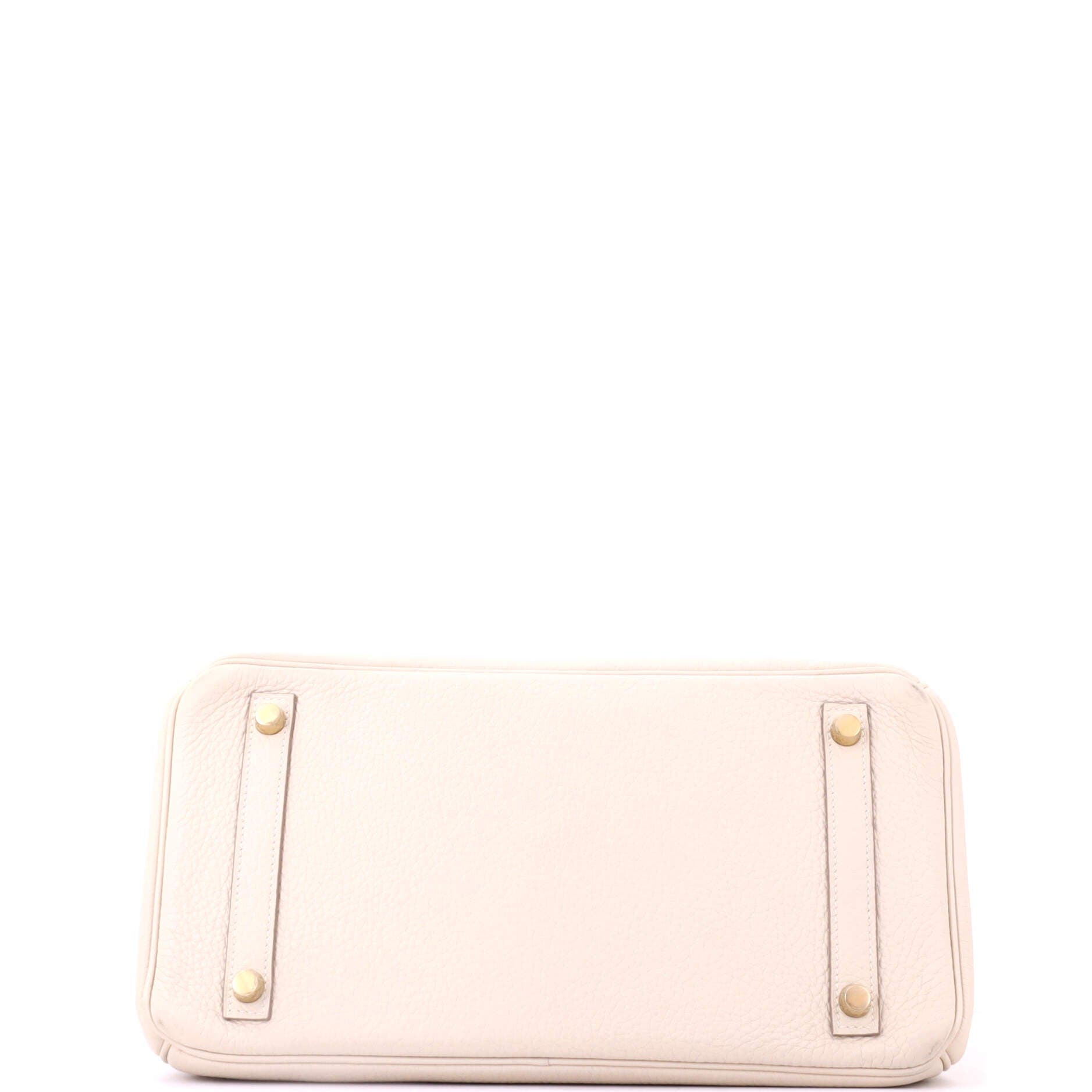 Birkin Handbag Light Clemence with Gold Hardware 30, Alternate, color, White