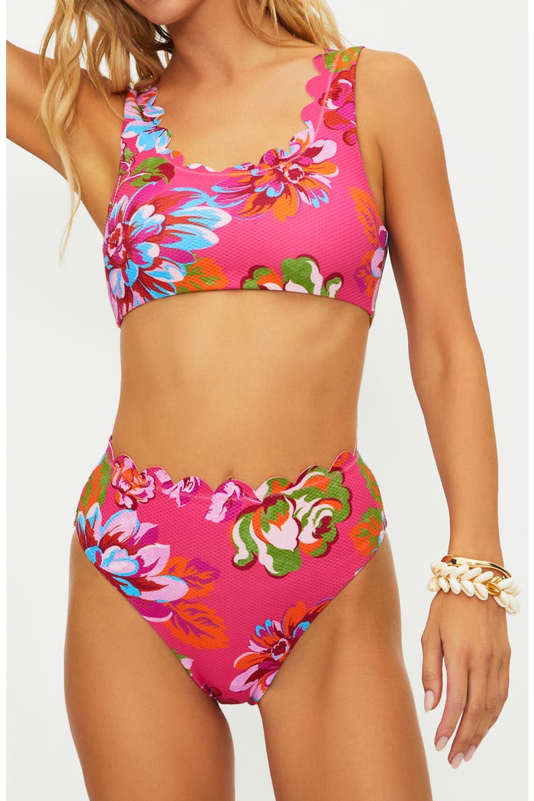 Nessa Scallop High Waist Bikini Bottoms, Alternate, color, SUGAR BLOOM