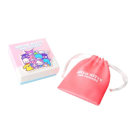 Hello Kitty My Melody Flash Plated Enamel And Cyrstal Stud Earrings In Metallic