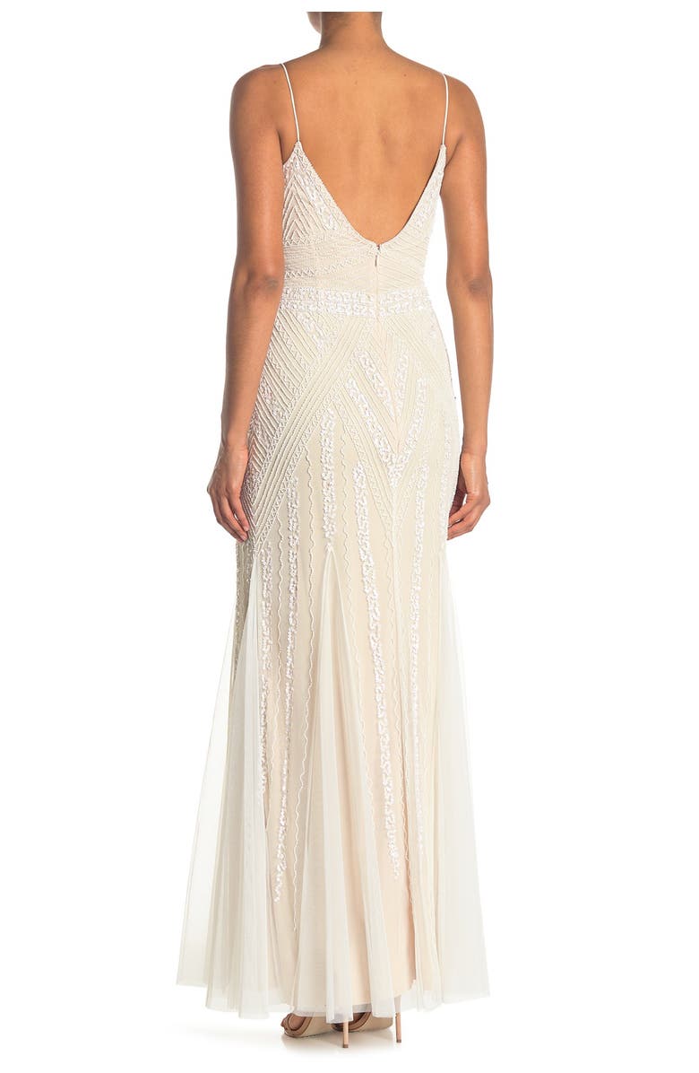 Marina Beaded V-Neck Gown, Alternate, color, 