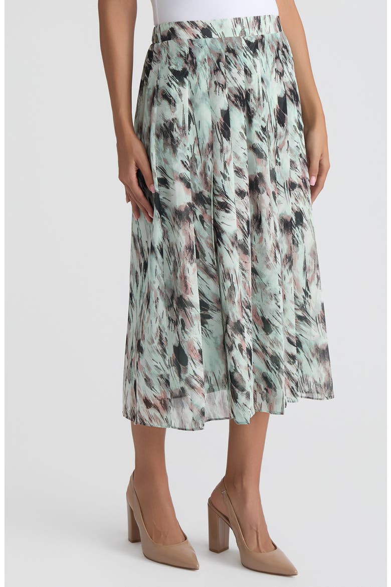 Abstract Print Pull-On Midi Skirt, Alternate, color, SEA GLASS MULTI