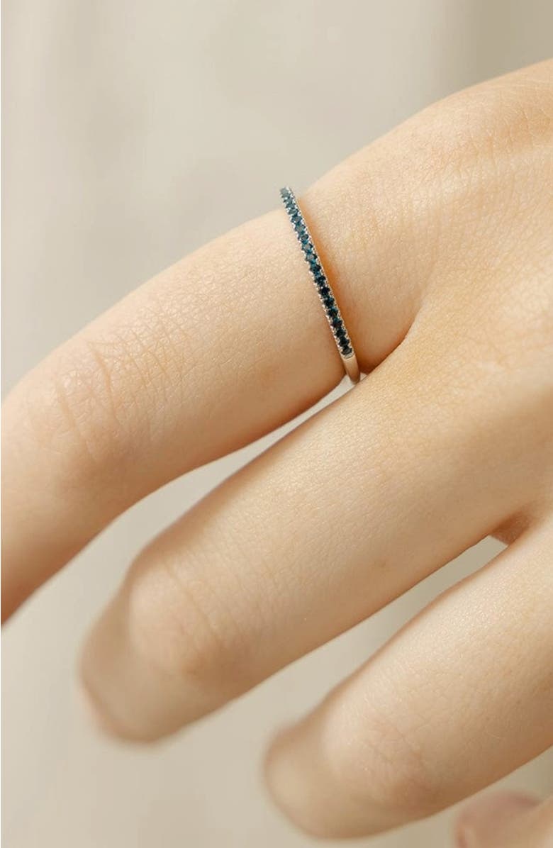 MADE BY MARY Birthstone Stacking Ring, Alternate, color, Silver