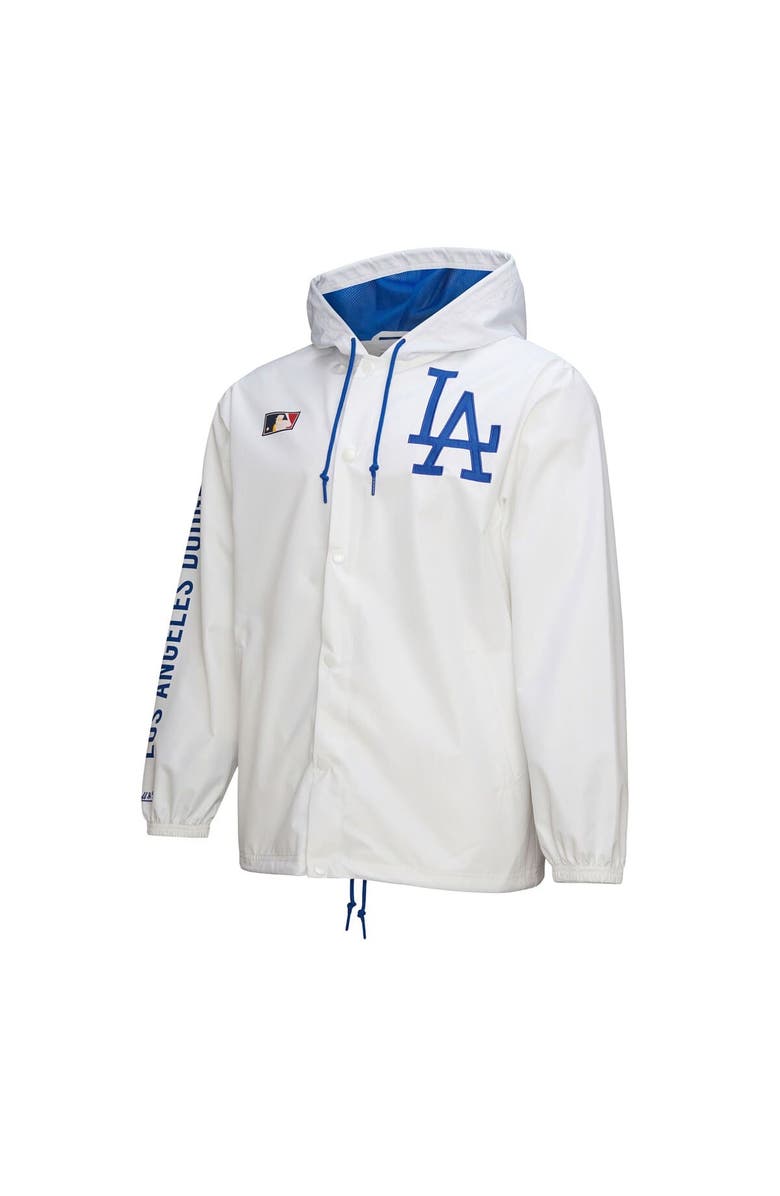 Mitchell & Ness Men's Mitchell & Ness White Los Angeles Dodgers Vintage Full-Snap Hooded Coaches Jacket, Alternate, color, 