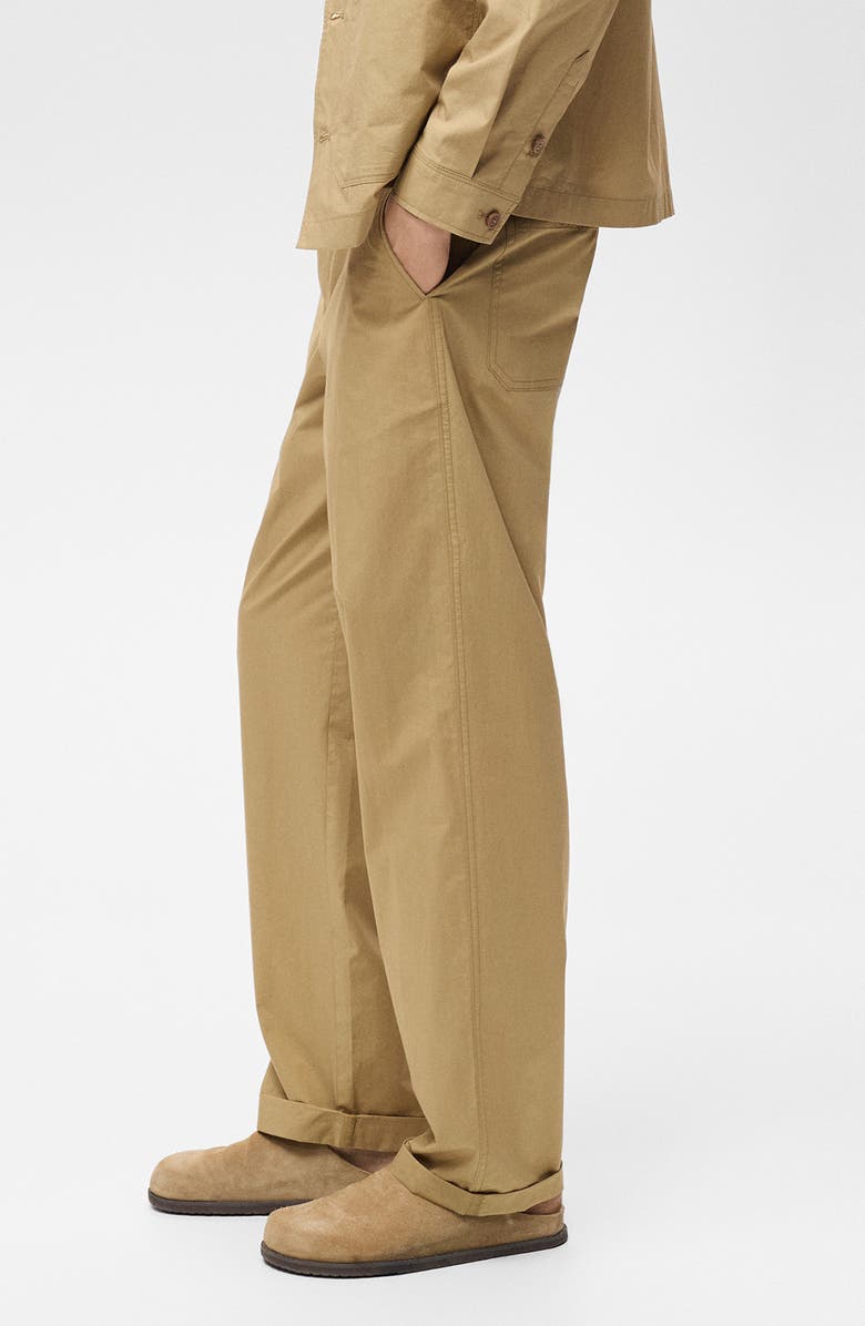 MANGO Straight Leg Cotton Pants, Alternate, color, Beige